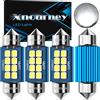 Xnourney 6418 Lampadina LED C5W Lampadina LED 36mm Lampadina LED 12V 24V CANBUS senza errori Lampadina LED per plafoniera interna Mappa Luce di piastra di cortesia 6500K Bianco Set di 4 pezzi