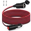 GUNGY 3 Metri Prolunga Accendisigari 12V/24V Presa Accendisigari con Interruttore 16AWG Cavo di Prolunga Auto Impermeabile con Fusibile 15A per Camper Caravan Frigo Compressore