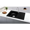 Omeere 1x Lavello inox 304 0,8MM,lavello da cucina 1 vasca in acciaio inox 80x50x18cm, lavello rettangolare,lavandino cucina,Spazzolato (Scolapiatti a destra-NERO)
