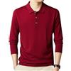 ENENEN Autunno/Inverno Uomo Maglietta Polo con Risvolto a Manica Lunga con Lana Maglione Classico