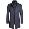 GUOCU Cappotti da Uomo Invernale Caldo Trincea Cappotto di Lana Monopetto Zipper Giacca a Vento Slim Fit Elegante Ufficio Business Giacche Cappotto Lungo di Lavoro con Gilet Interno Removibile Grigio 4XL
