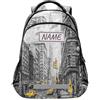 HMZXZ Zaino da donna personalizzato con taxi New York, borsa per libri scolastici, per adolescenti, ragazzi, ragazze, bambini, pittura a olio, personalizzazione, per viaggi, campeggio, palestra,
