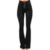 Générique Jeans a vita alta svasati da donna estensibili, gamba larga, spaccatura Bootcut, jeans chic elastici, pantaloni gamba larghi, sottili e alti svasati, taglio dritto, pantaloni blu casual retrò, Le