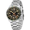 PAGRNE DESIGN Orologi da Uomo Automatico Luminoso Lunetta GMT Puntatore Moda Immersione Movimento NH34A Acciaio Inox 40mm Casual (1784 Green)