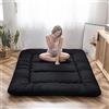 MAXYOYO Materasso da pavimento giapponese, materasso futon, tatami spesso, materassino, pieghevole, arrotolabile, per dormitorio, per pavimento (nero, king size)