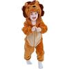 ACWOO Baby Lion Costume Set, Pagliaccetto Bambino Neonata Unisex, Flanella Carino Vestiti Lion con Coda, Pigiami Animali da Bimbi per Carnevale Halloween Festa Cosplay Leone Costume (80cm)