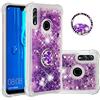 HiCASE Pro Cover per Huawei P Smart 2019/Honor 10 Lite, Glitter Liquido Silicone TPU Bumper Telefoni Telefono Cellulari Protettiva Case Custodia con Ring Kickstand Rotante a 360 Gradi