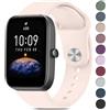 Wanme Cinturino per Amazfit Bip/Bip 3 /Bip 3 Pro Smartwatch, Largo 20 mm Cinturini in Silicone Originale Compatibile con Amazfit Bip S/Bip Lite/Bip U Pro Donna Uomo, Rosa Chiaro