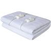 EMPOTEC Termocoperta Elettrica Matrimoniale Scalda Letto 160x140cm Bianca 60+60W in Poliestere Coperta Termica Lavabile 2 Temperature e Indicatore LED (160x140)