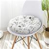 Morbuy Cuscini per Sedia Rotondi, Morbuy Estate Traspirante Cuscino Tatami Nordico Moderno Cotone e Lino per Interni ed Esterni, Giardino, Patio, Cucina e sedie da Ufficio (40x40cm,Cultura)