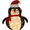 Junerain Decorazione Natalizia,Luci natalizie statuette luminose,Babbo Natale, pupazzo di neve, pinguino Natalizia luce con 40 LED, luci stringa di Natale, for interni ed esterni, decorazione da giardino