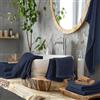 IlGruppone Set Asciugamani da Bagno Nido d'Ape in Puro Cotone Asciugamano Super Assorbenti Asciugatura Extra Rapida Morbidi Telo Doccia Salvietta Viso Salviette Ospite Lavette Nido Ape - Blu - 3 Pezzi
