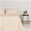 Zenoni & Colombi Lenzuola Matrimoniale King 100% Percalle di Cotone TC 210 - Set Completo letto compreso di lenzuolo sopra, sotto e federe, Made in Italy (Matrimoniale King Size, Avorio)