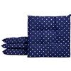 IlGruppone Passione Casa Set 4/6 Cuscini Cucina Geometrico Sedia con Lacci 4 Punti Comodi Prodotto Italiano 40 x 40 in Cotone Imbottiti Spessore 6 Cm - Pois Blu - 4 Pezzi
