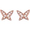 LUXENTER Pendientes Mariposa de Plata de Ley 925 acabado en oro rosa de 18K
