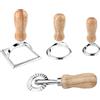 Relota 4 Pezzi Stampo per Ravioli, Stampi per Ravioli Set, Taglia Ravioli, Forme per Ravioli, Rotella Tagliapasta per Tortellini, Ravioli Maker con Manico in Legno, per Fare Pasta Gnocchi e Biscotti