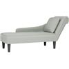 vidaXL Sdraio con Cuscino e Bracciolo Destro in Velluto Grigio Chiaro, divano chaise longue, poltrona, divano soggiorno, salotto, divano lounge