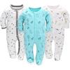amo nenes Tutina Neonati maschi Tuta 3 pezzi Pigiama unisex Pagliaccetto in cotone Tute Manica lunga Giocatore Vestiti per bambini con 0-7 mesi (62, giraffa + stelle)