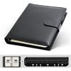 KKDragon Quaderno A5, 6 Fori Raccoglitore ad Anelli in Pelle PU Nero, 80 Fogli/160 Pagine ( 20 Fogli/40 Pagine a Carta Puntinata, 60 Fogli/120 Pagine a Righe Per Appunti )