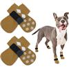 PUMYPOREITY 2 Paia Calzini Antiscivolo per Cani, Calzini Cane Ferite Copri Zampe Cani Calze Protettive Cani Calzini Parquet Calze Estive/Invernali Esterno Calzini Cani Grande con Cinghia Regolabile(Marrone, L)