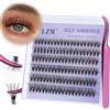 LZM Ciglia Finte Ciuffetti Autoadesive - 30P D Curl Kit Extension Ciglia Pre-Incollate 8-14mm Ciuffetti Ciglia Finte Non Richiede Colla Kit Ciglia Extension Con Pinzette