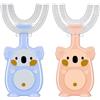 BEPSYOM 2 Pezzi Spazzolino Bambini,Spazzolino da denti a forma di U,Setole in Silicone in Silicone Morbido,Pulizia dei Denti per l'igiene Orale,spazzolino neonato,Braccialetti coordinati