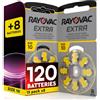 Rayovac 120 Batterie per Apparecchi Acustici Rayovac Extra Misura 10 + 8 Udivita | 15+1 Blister da 8 Pile