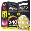 Udivita 240 Batterie Per Apparecchi Acustici Auricolari Udivita Misura 10 PR70 (Gialle) - 30 Blister da 8 Pile