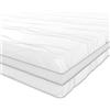 Amazon Basics Materasso Singolo Memory foam a 7 zone, Medio-rigido (H3), 80 x 190 x 20 cm, Bianco