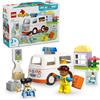 LEGO DUPLO Ambulanza e Autista - Gioco Didattico per Bambini e Bambine da 2 Anni in su - Include una Macchina Giocattolo, una Piccola Casa, 2 Figure e Mattoncini di Primo Soccorso - 10447