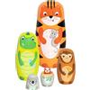 Goki Matroschka Puppen, Tiger Tavi und seine Freunde: Tiger: Höhe: 14,5 cm, Ø 6,5 cm, Holz, 5 Figuren, per Set