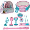 Lexibook, La casa delle bambole di Gabby, Set di 7 strumenti musicali (tamburo, maracas, nacchera, armonica, flauto, tromba, tamburello), giocattolo musicale, comodo da trasportare, rosa/blu, K360GDH