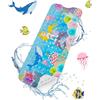HITSLAM Tappetino Antiscivolo Vasca da Bagno, 101x40cm Extra Lungo Tappetino Doccia Antiscivolo Bambini, Tappetino Bagno con Ventose e Fori di Drenaggio, Lavabile in Lavatrice, Sirena