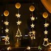 HUIKUANGEU LED Luci Stella,4 Pezzi Luci di Natale,Decorazione Natalizia,Tenda Luminosa a LED,per Finestre,LED Luci Luna Stella,per Decorazioni Natalizie,Interni