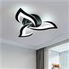 Dorlink Plafoniera a LED, 36 W, 3240 lm, lampada da soffitto nero, moderna lampada da soffitto LED, plafoniera soggiorno, 6500 K, bianco freddo, plafoniera per camera, corridoio, cucina, 3 petali, Ø58
