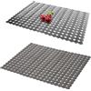 aghoer Tappetino per lavello da cucina, 2 pezzi, 30 x 40 cm, tappetino per lavello, tappetino decorativo per lavello in PVC, opaco, ritagliabile, per cucina e bagno, grigio