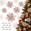 Gwhole Fiori per Albero di Natale Oro Rosa Champagne 21 pz 3 Taglie Decorazioni Albero di Natale Stelle di Natale Pink Addobbi Ornamenti Natalizi per Albero per Casa Interno Ghirlanda