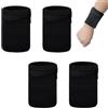 Rairsky 4 Pezzi Polsino con Tasca, Antisudore Fasce da Polso, Sport Sweatband Polsino, Polsino Sportivo Cotone, Polsini Palestra, Polsini Sportivi, Portafogli da Polso per Corsa, Fitness, Calcio, Basket