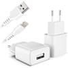 Generico Caricatore Caricabatterie USB + cavo compatibile con iPhone 14/13/12/11/X/XR/XS/8/7/6 PRO MAX PLUS - USB 2.4A/5V 12W - Alimentatore Adattatore Presa Spina