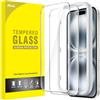 JETech Pellicola Protettiva per iPhone 16 6,1 Pollici, Vetro Temperato Film con Strumento di Installazione Facile, Compatibile con Cover, HD Chiaro, Pacco da 2