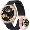 elfofle Smartwatch Donna con funzione telefonica, 1,32 IPS Screen IP68 Impermeabile /120 Modalità Sport/Orologio da Polso/SpO2/Ciclo Mestruale Monitor Sonno Diamond Smart per iOS Android Oro nero