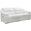 Vente-unique-Divano relax 3 posti elettrico in pelle Bianco - ARENA II