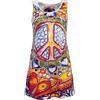 GURU SHOP Guru-Shop, Canotta a Specchio, Camicia Lunga, Miniabito, Peace/Bianco, Dimensione Indumenti:S (36), Magliette Stampate `Sura