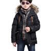 DianShaoA Bambini Giubbotto Cotone Calda Giacca Cappuccio Cappotto Giacca Puffer Cappotto Imbottito per Ragazzi Nero 140