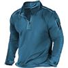 Generico Felpa Bianca Uomo Senza Cappuccio Autunno Inverno Offerta Maglia con Mezza Zip Casual Sportivi Sweatshirt Maniche Lunghe Slim Fit Maglione Cotone Moda Pullover Leggero Comodi Sweater