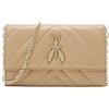 PATRIZIA PEPE Borsetta a Tracolla in Pelle Trapuntata Con Logo Fly in Metallo Beige Camel B524
