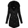 Generic Giubbotto Donna Invernale - Elegante Piumino Pelliccia Parka Taglie Forti Cappotti Imbottita Caldo Giacca con Cappuccio Giubbino Coat Cappotti con Tasche e Coulisse