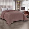 INTRECCI Trapunta Matrimoniale 260x260 cm GSM 555 Effetto Velluto Piumino Invernale, Trapunta Piumone 2 Piazze Autunno Inverno Duck Friendly Velluto Rosa