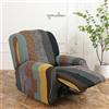 JORTUIO Copripoltrona Relax Reclinabile Elasticizzata, 1 2 3 posti Copridivano Poltrona Relax Antiscivolo Copertura Fodera per Poltrona Reclinabile con Tasca Sofa Protettore ( Color : #18 , Size : 1 seat (4pc