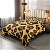 Loussiesd Set di biancheria da letto Loussiesd con piumino in pelliccia di leopardo per bambini, ragazzi e ragazze, fauna selvatica, piumino inserto trapunta/trapunta, 135x200CM, Animal Print, 2 pezzi